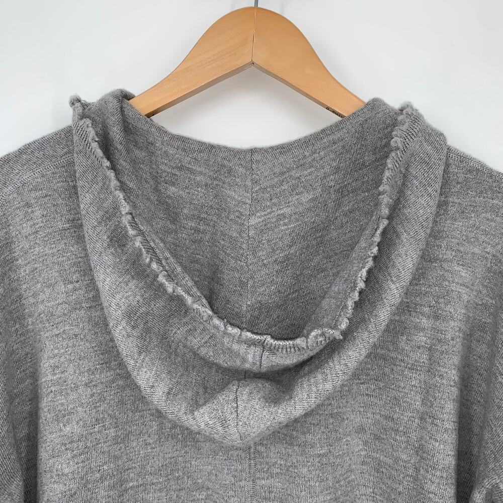 The Kooples Merino Wool Hooded Lace Up Pullover Raw Edge Sweater Hoodie - Picture 8 of 11